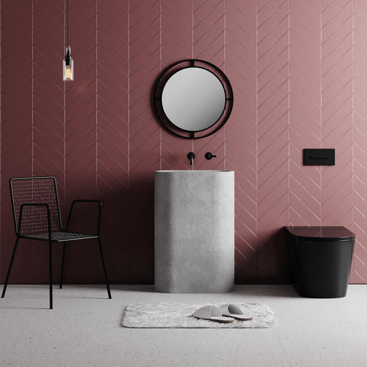 Bubble ümmargune seinapeegel – kaasaegne disain, must, 55 cm