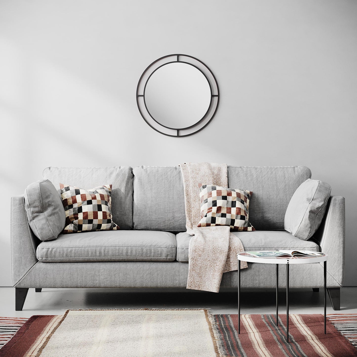 Bubble ümmargune seinapeegel – kaasaegne disain, must, 55 cm