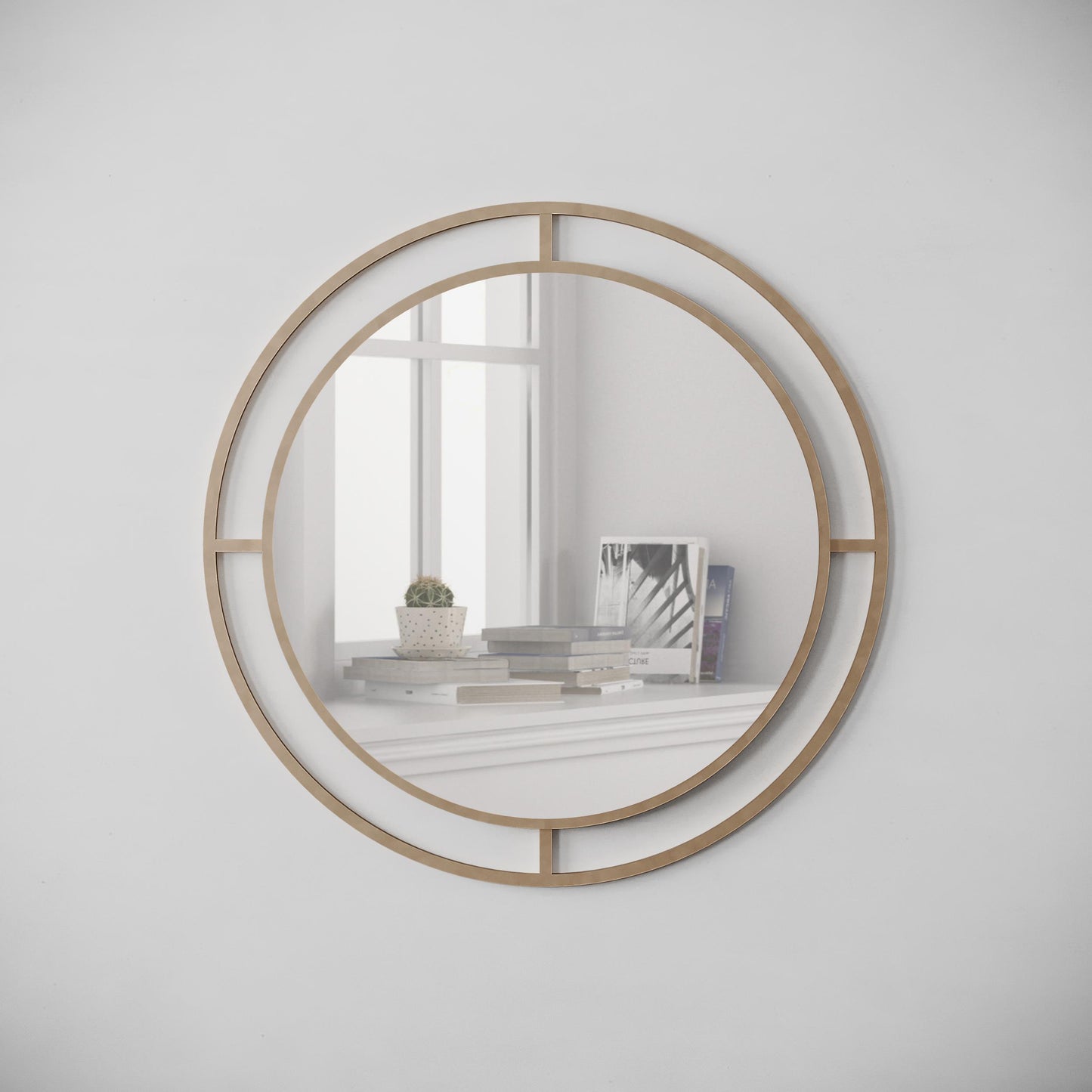 Bubble ümmargune seinapeegel – kaasaegne disain, must, 55 cm