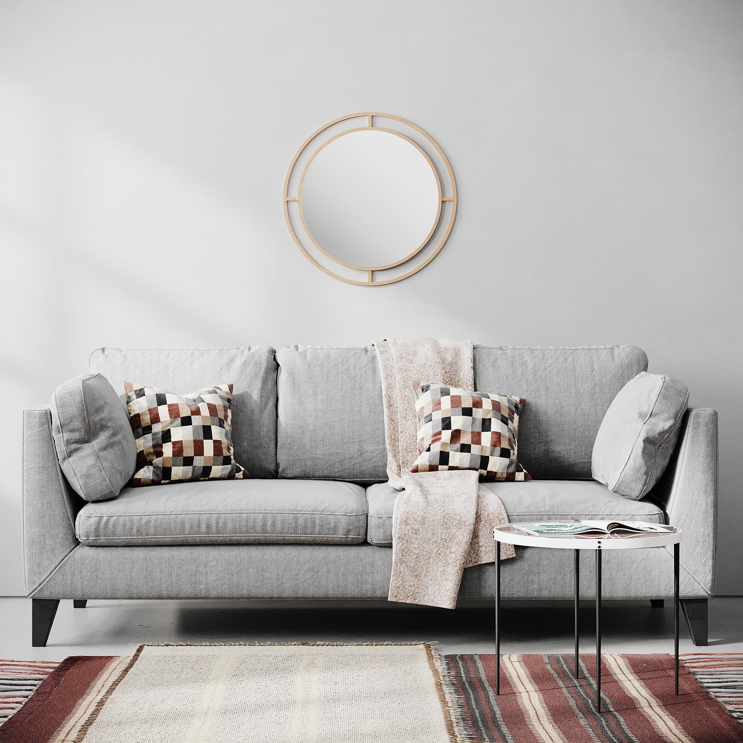 Bubble ümmargune seinapeegel – kaasaegne disain, must, 55 cm