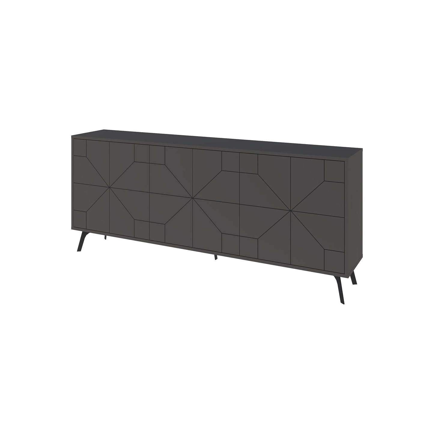Dune konsool – moodne hoiukapp metalljalgadel, 183 cm lai