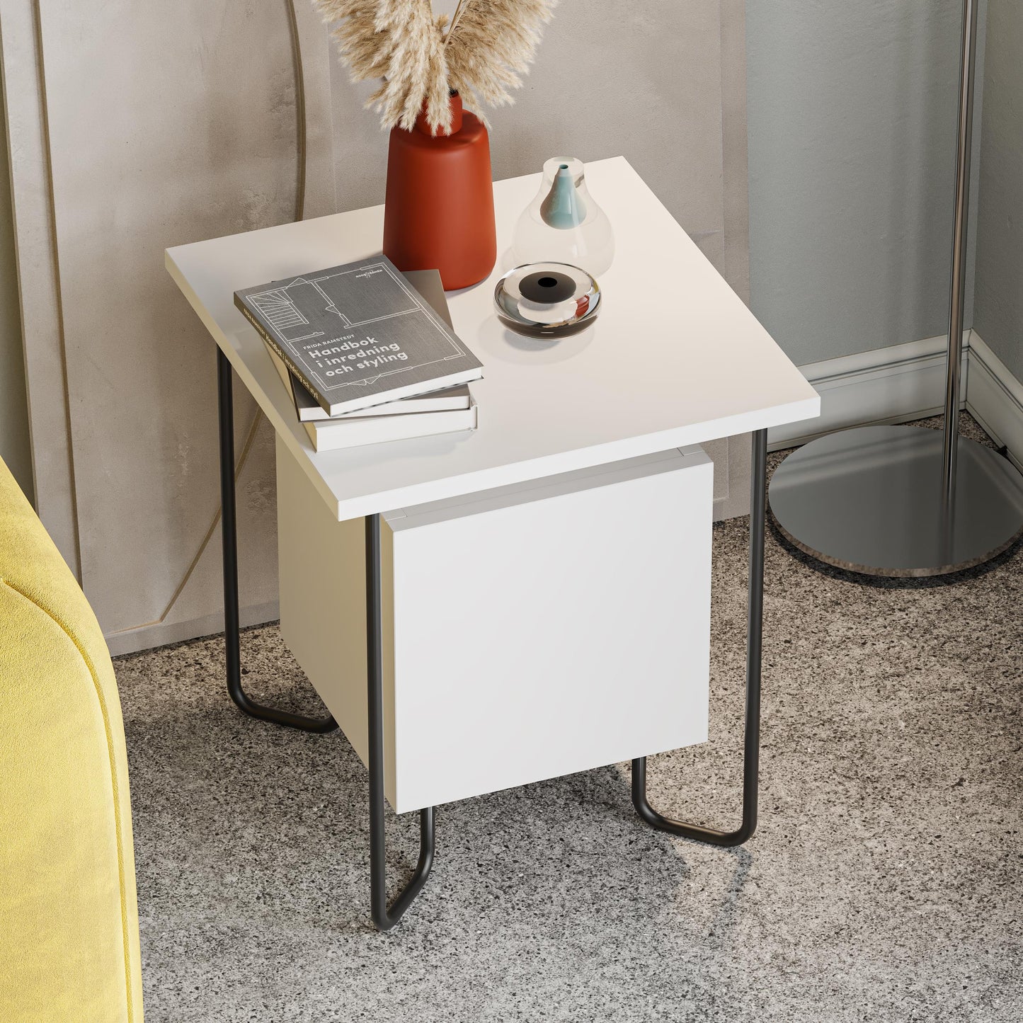 Acres Modern Martide Table на металлических ножках - шириной 40 см, раскрытие ящиков