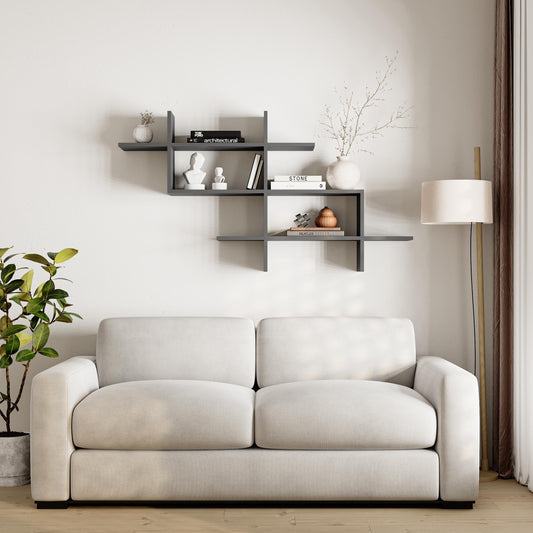 Halic seinariiul – 3-astmeline kaasaegne ja ruumisäästlik raamaturiiul (150 cm lai)