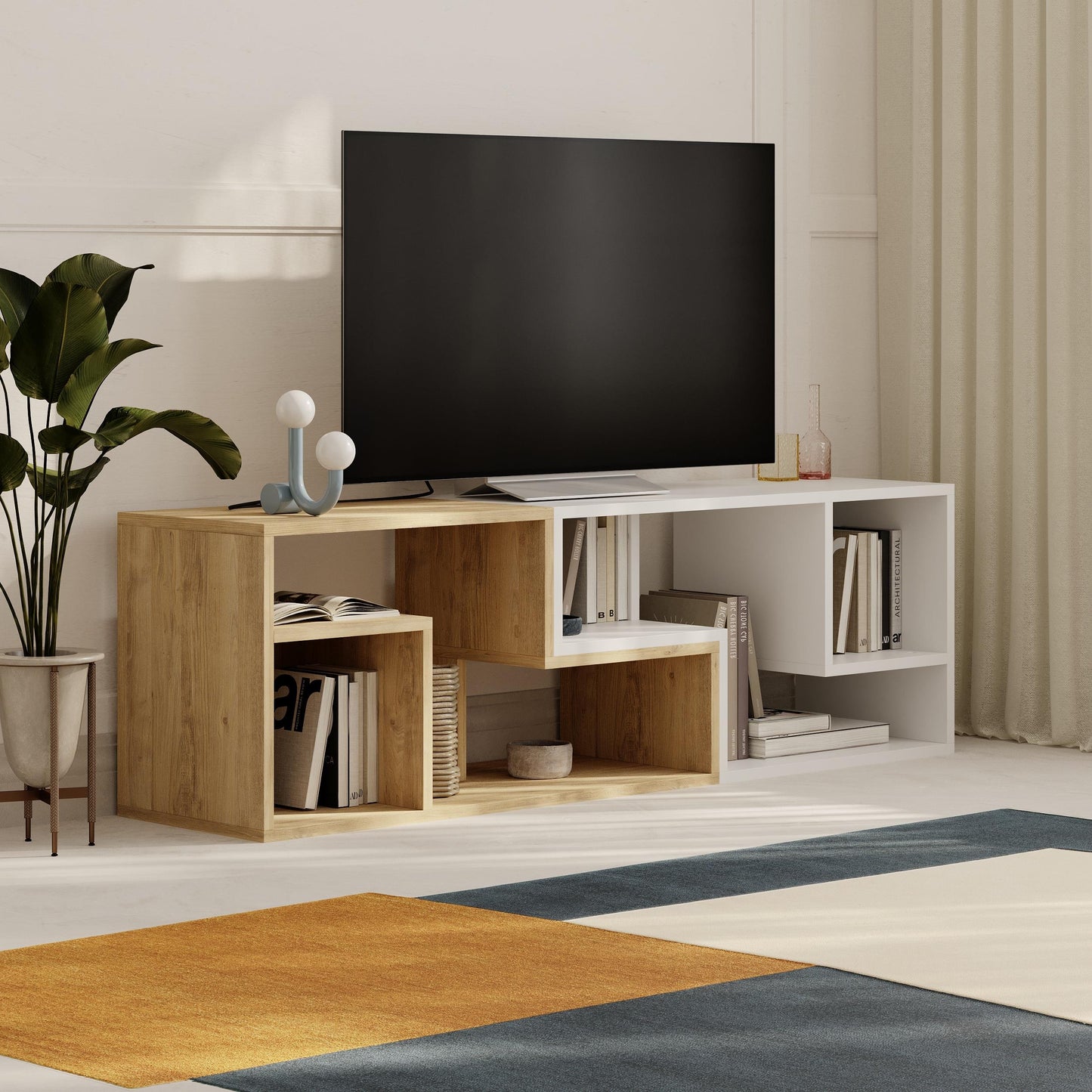 Glis Nurga TV Laud / Modulaarne Telerialus kuni 35-tollistele Teleritele – Glis, Kaasaegne ja Mitmeotstarbeline