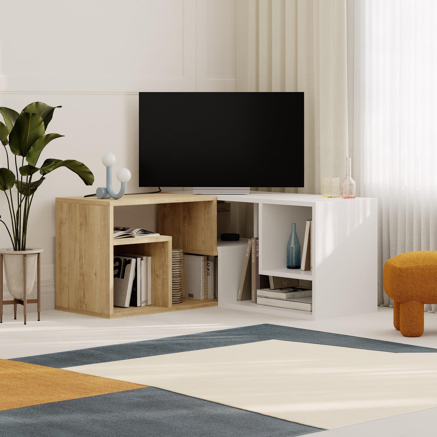 Glis Nurga TV Laud / Modulaarne Telerialus kuni 35-tollistele Teleritele – Glis, Kaasaegne ja Mitmeotstarbeline