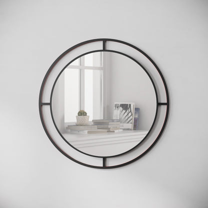 Bubble ümmargune seinapeegel – kaasaegne disain, must, 55 cm