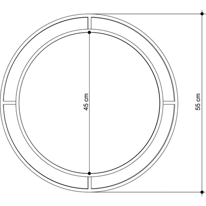 Bubble ümmargune seinapeegel – kaasaegne disain, must, 55 cm