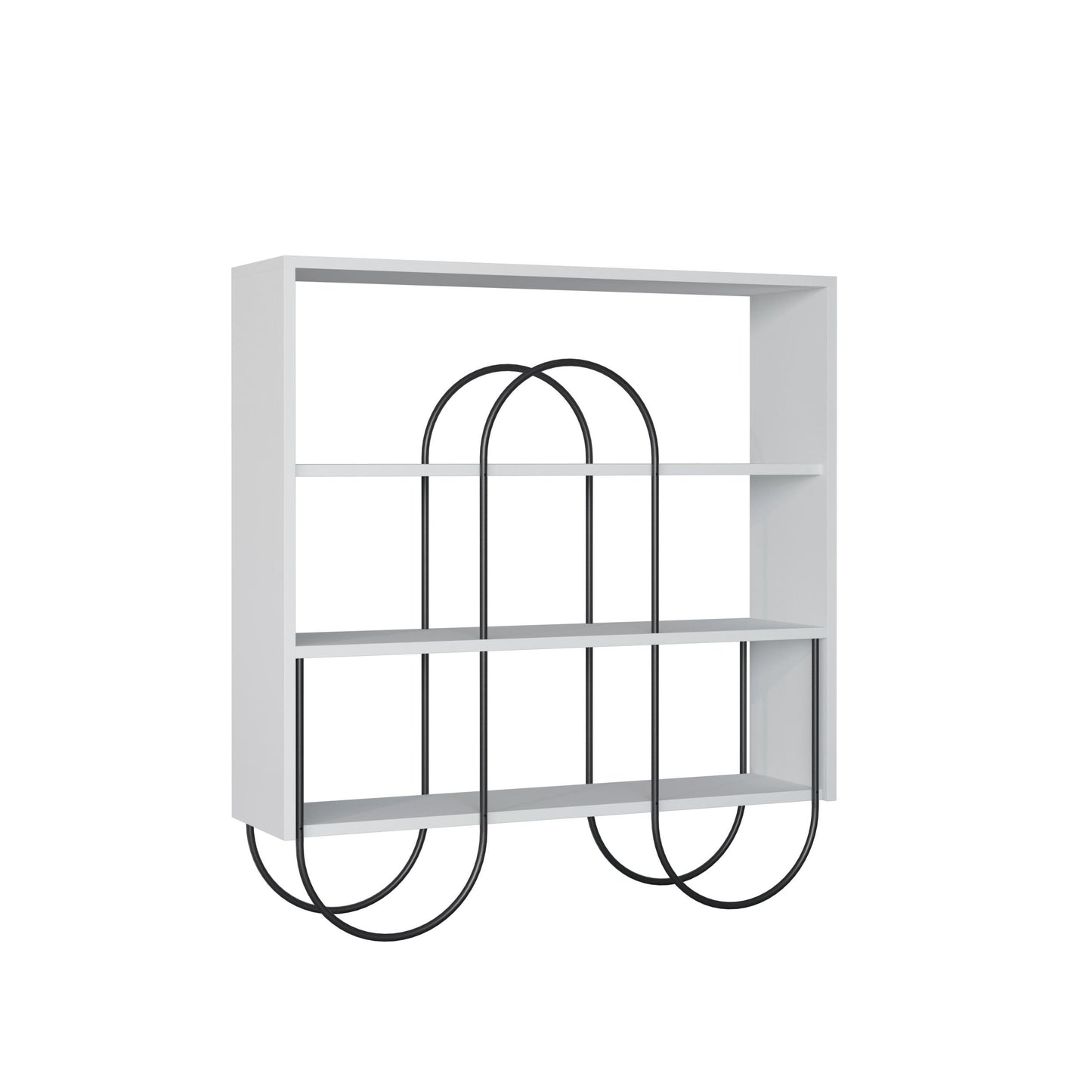 Norfolk Mitmeotstarbeline konsoollaud kolme riiuliga – valge, 96x26x99 cm