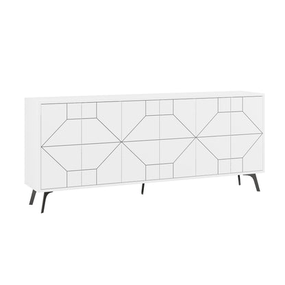 Dune konsool – moodne hoiukapp metalljalgadel, 183 cm lai