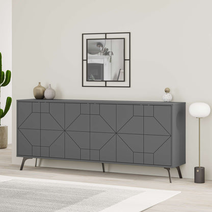 Dune konsool – moodne hoiukapp metalljalgadel, 183 cm lai