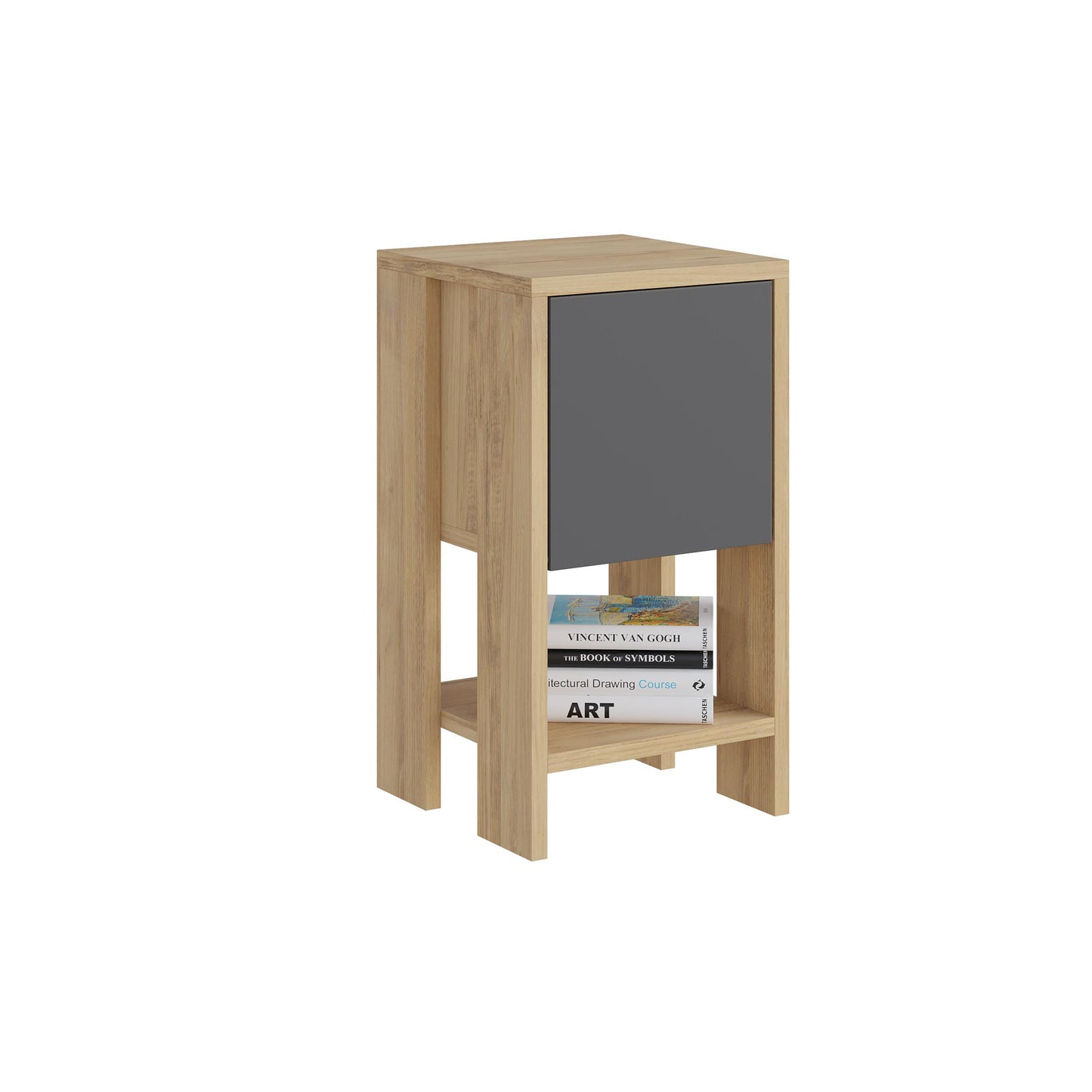 Ema öökapp – Modernne kapp kukkuva uksega ja riiuliga (30 x 30 x 55 cm)