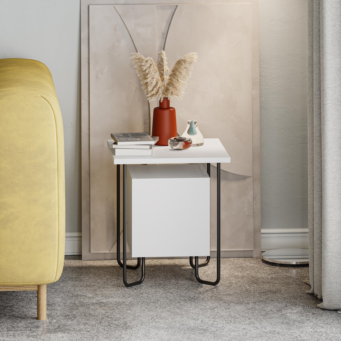 Acres Moodne öökapp metalljalgadel – 40 cm lai, sahtliga voodikapp