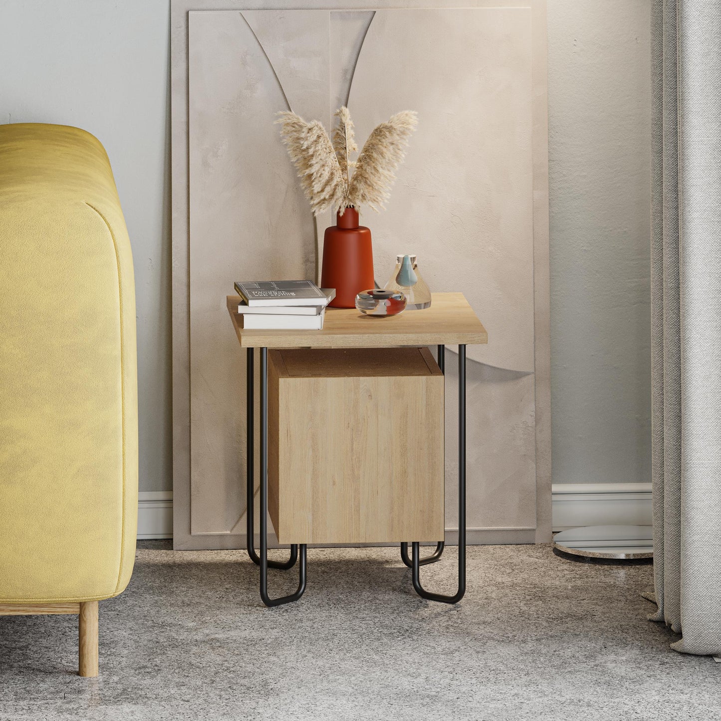 Acres Moodne öökapp metalljalgadel – 40 cm lai, sahtliga voodikapp