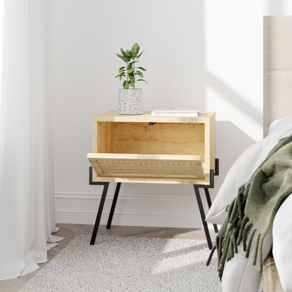 Naive öökapp – kaasaegne voodilaud hoiukapiga, 48 cm lai