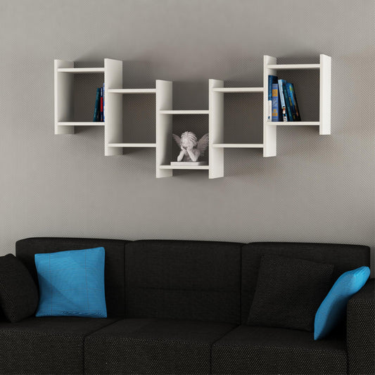 Bat kaasaegne seinariiul – 5 sektsiooniga rippuv riiul, 151 x 20 x 64 cm