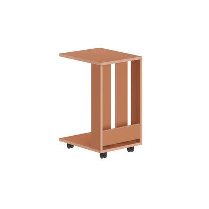 Edi Modern C-kujuline Abilaud Ratastega –  Mitmeotstarbeline Diivanilaud, 60 cm Kõrgus