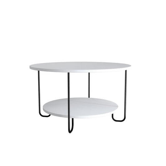 Corro Ümar moodne kohvilaud avatud riiuliga – 80 x 45 cm