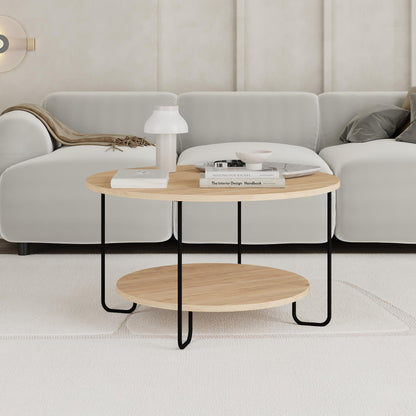 Corro Ümar moodne kohvilaud avatud riiuliga – 80 x 45 cm