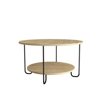 Corro Ümar moodne kohvilaud avatud riiuliga – 80 x 45 cm