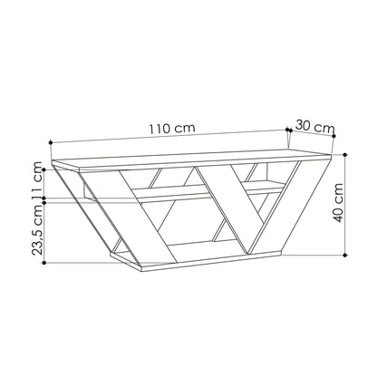 Pipralla modernne TV-alus riiulitega kuni 43" teleritele, 110 cm