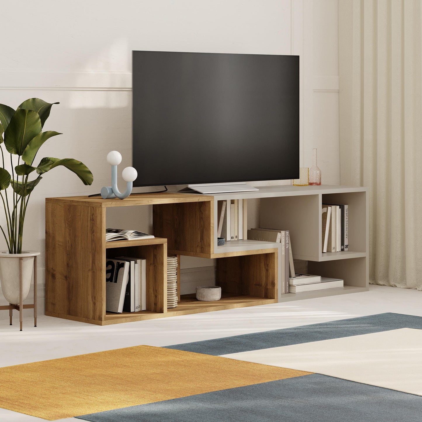 Glis Nurga TV Laud / Modulaarne Telerialus kuni 35-tollistele Teleritele –  Glis, Kaasaegne ja Mitmeotstarbeline